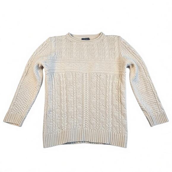 Lauren Ralph Lauren Cable Knit Sweater Cream – Size M Preppy OldMoney Christmas - Picture 1 of 7